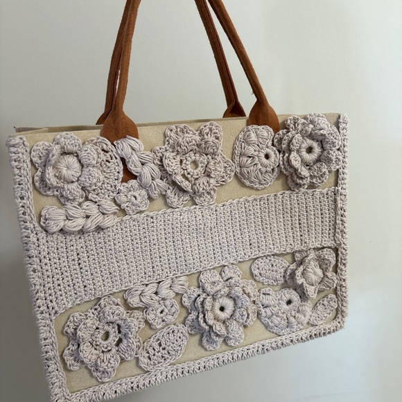 Handmade Handbags - Crochet Tote Book Bag